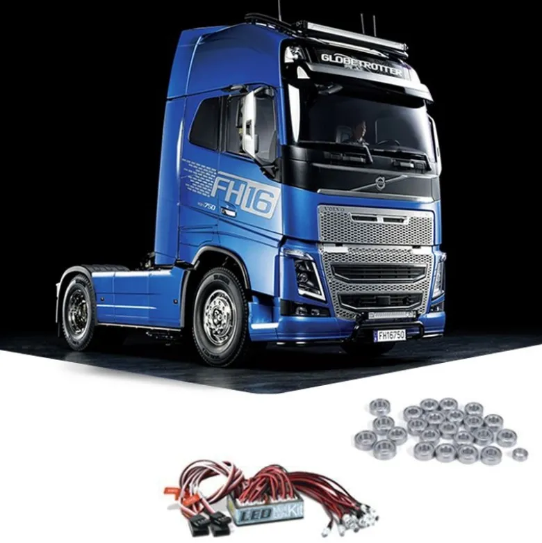 Tamiya 56375LEDKUVolvo FH16 XL 750 4x2 Globetrotter Truck 1:14 + Lager & LED