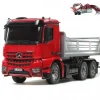 Tamiya 56361LEDMB Arocs 3348 1:14 Muldenkipper Truck 6x4 Bausatz rot/silber + LED-Lichtset