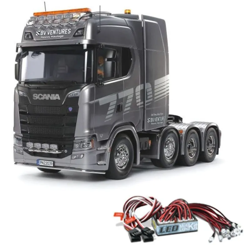 Tamiya 56371LEDScania 8x4/4 4-Achs Truck 1:14 RC Bausatz + LED-Licht