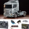 Tamiya 56364MFCScania R470 Silber 1:14 Truck Set inkl. MFC-03, Kugellager mit Carbon-Look Funke