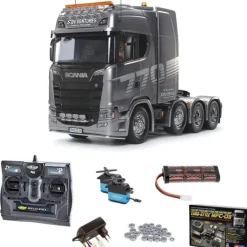 Tamiya 56371MFCScania 8x4/4 4-Achs Truck 1:14 RC Bausatz Komplettset MFC-03 mit Carbon-Look Funke