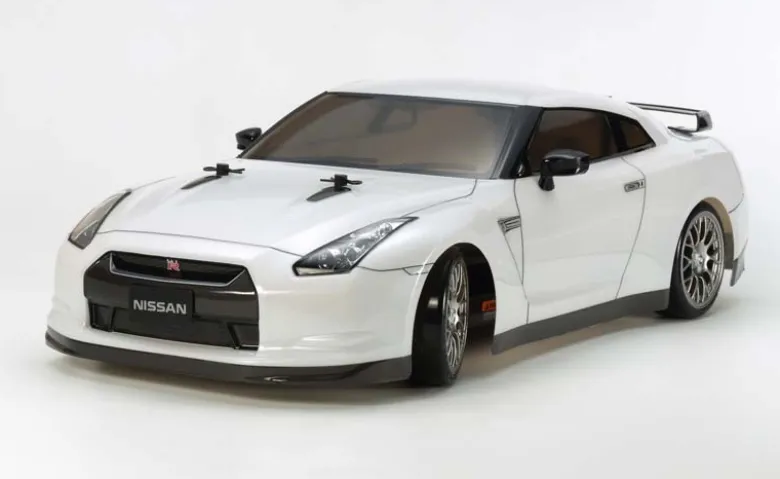 Tamiya 586231:10 RC TT-02D Nissan GT-R Drift mit Led Lichtset CVA Dämpfer, Kugellager, Sport Tuned Motor, LED