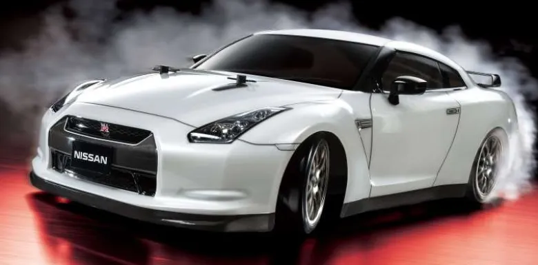 Tamiya 586231:10 RC TT-02D Nissan GT-R Drift mit Led Lichtset CVA Dämpfer, Kugellager, Sport Tuned Motor, LED