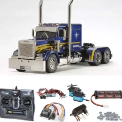Tamiya 56344SET2Grand Hauler Customized Komplettset + LED, Kugellager mit Carbon-Look Steuerung
