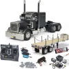 Tamiya 300056356SET3Grand Hauler schwarz matt 1:14 Set mit MFC, Flachbett, Lager mit carbon-Look Funke