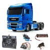 Tamiya 56370SETMAN TGX 26.540 3-Achs 6x4 Hellblau Metallic 1:14 Komplettset mit Carbon-Look Steuerung