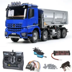 Tamiya 56366SETMercedes-Benz Arocs 4151 8x4 Kipper Truck 1:14 Komplettset mit carbon-Look Steuerung