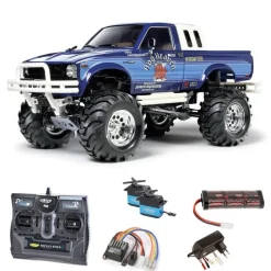 Tamiya 58519SETToyota 4x4 Pick Up Bruiser 2012 3-Gang Getriebe Komplettset mit Carbon-Look Steuerung+ 9KG MG Lenkservo