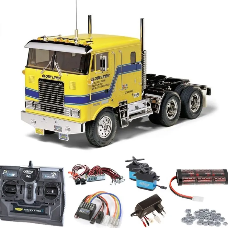 Tamiya 56304SET2Truck Globe Liner Komplettset + LED, Kugellager mit Carbon-Look Steuerung