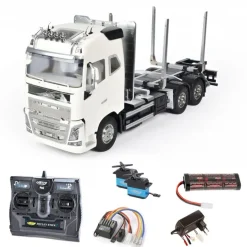 Tamiya 56360SETVolvo FH16 Globetrotter 750 6x4 Timber Truck Komplettset mit Carbon-Look Steuerung