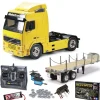 Tamiya 56312SET3Volvo FH12 Globetrotter 420 inkl. MFC-03, Flachbett, Lager mit Carbon-Look Steuerung