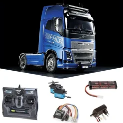 Tamiya 56375SETVolvo FH16 XL 750 4x2 Globetrotter Truck 1:14 Komplettset mit Carbon-Look Steuerung