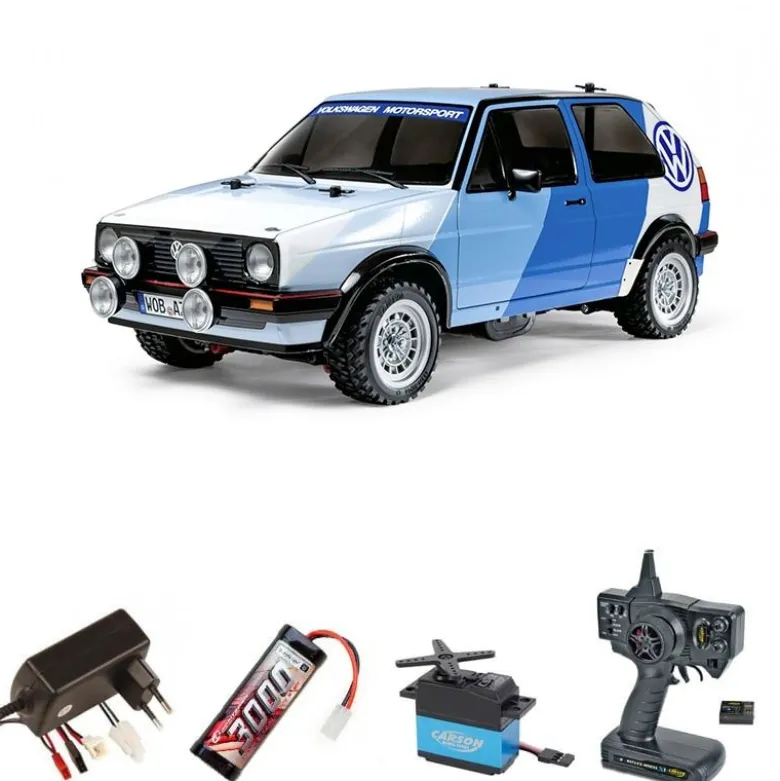 Tamiya 58714SETVW Golf Mk2 Gti 16V Rally MF-01X Bausatz 1:10 Komplettset