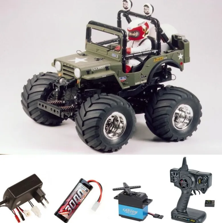 Tamiya 58242SETWild Willy 2000 (WR-02) 2WD 1:10 Wheely Car Komplettset