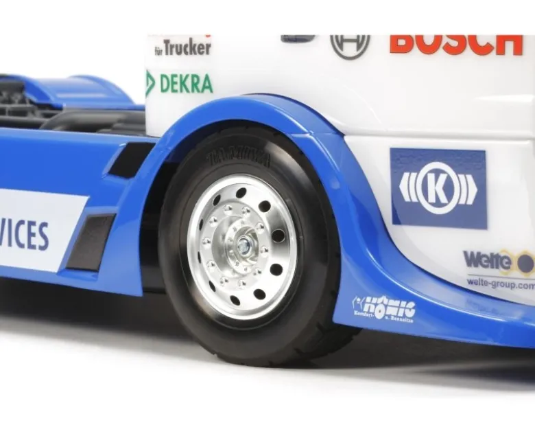 Tamiya 58632Team Hahn Racing MAN TGS TT-01E, Bausatz inkl. Regler, 1:14