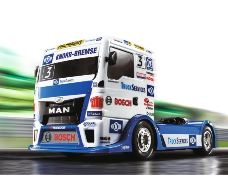 Tamiya 58632Team Hahn Racing MAN TGS TT-01E, Bausatz inkl. Regler, 1:14
