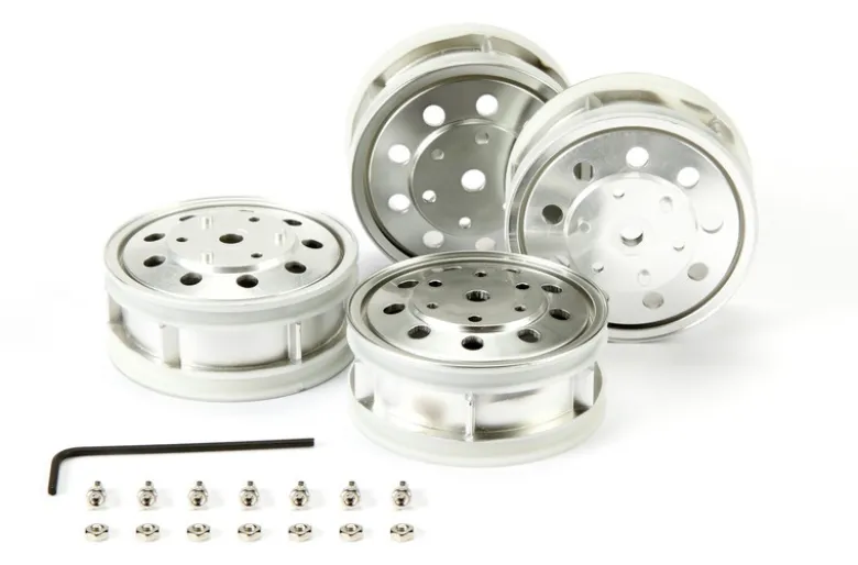 Tamiya 565181:14 Truckfelgen (2) hinten/AG. Chrom matt