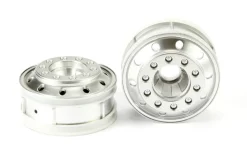 Tamiya 565171:14 Truckfelgen (2) vorn mitlaufend, Chrom Matt