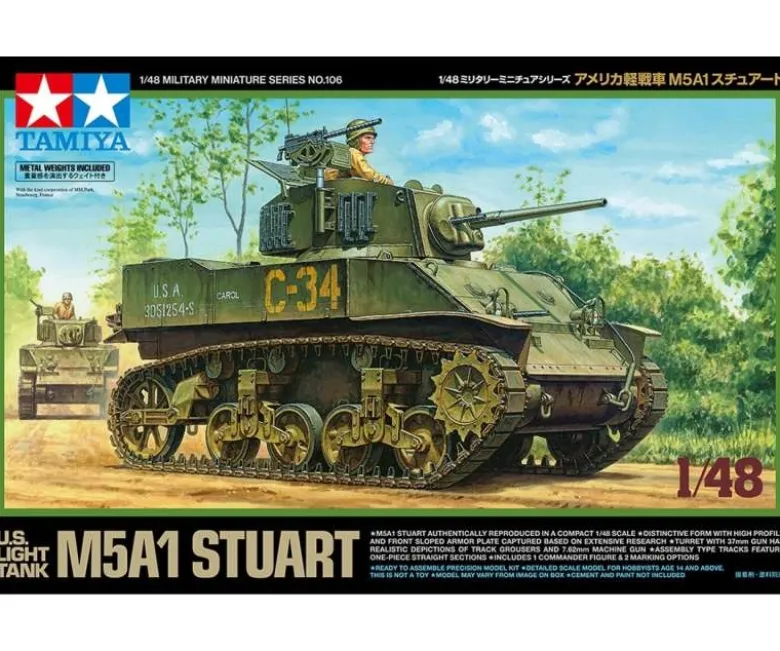 Tamiya 32606US M5A1 Stuart Light Tank (1), Plastikbausatz, 1:48