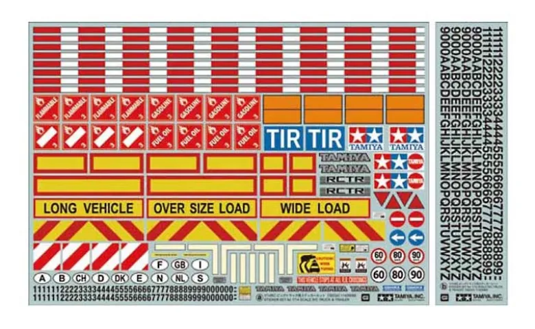 Tamiya 565341:14 Warndekor für LKWs/Auflieger