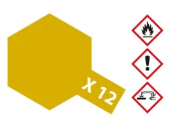 Tamiya 81012X-12 Blatt-Gold glänzend 23 ml Acrylfarbe