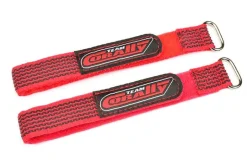 Team Corally C-50531Akku Klettbänder 250x20mm mit Metallöse - rot (2)