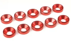 Team Corally C-3213-40-5Aluminium Unterlegscheiben für M4 Senkkopfschrauben rot (10)