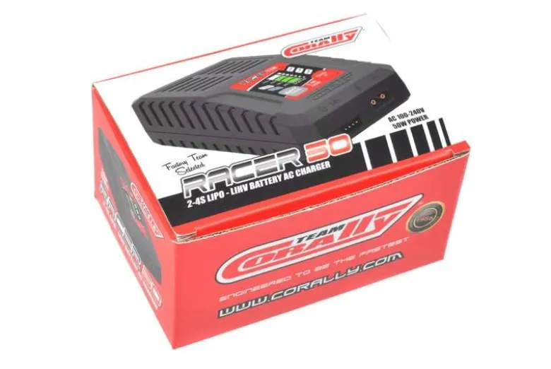 Team Corally C-51020-EURacer 50 - AC Ladegerät - 2-4S LiPo - 50W, EU-Version