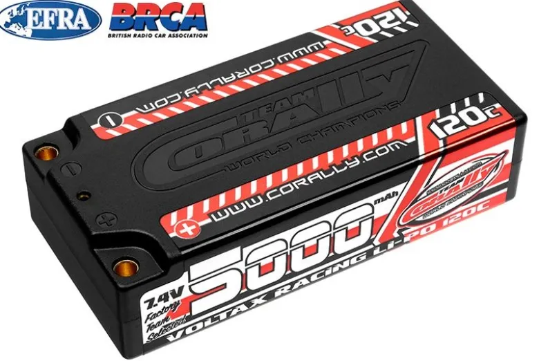 Team Corally C-49505LiPo Akku Voltax 120C - 5000mAh 7,4V 2S Shorty 4mm