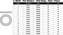 Team Corally C-38520Stahl Ausgleichsringe 'Shim Ring Set' (375 St)