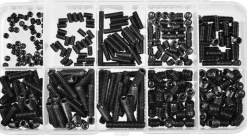 Team Corally C-38515Stahl Madenschrauben Set M3 / M4 / M5 - 12.9 schwarz (370St)