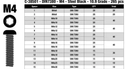 Team Corally C-38501Stahl Schauben Set M4 Rundkopf Innensechskant 10.9 (265 St)