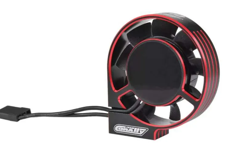 Team Corally C-53116-1Ultra-Hochgeschwindigkeitslüfter XF-40 m. BEC-Anschluss,40mm schwarz / rot