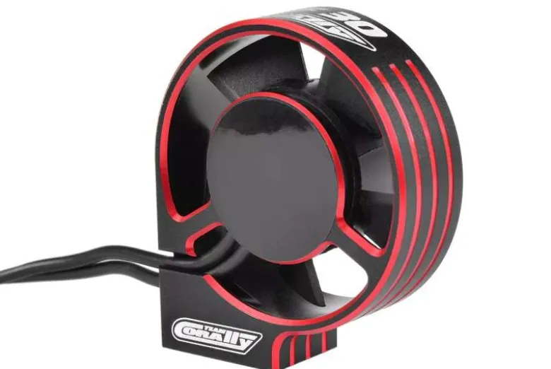 Team Corally C-53115-1XF-30 Ultra High Speed Lüfter 30mm, schwarz/rot, BEC