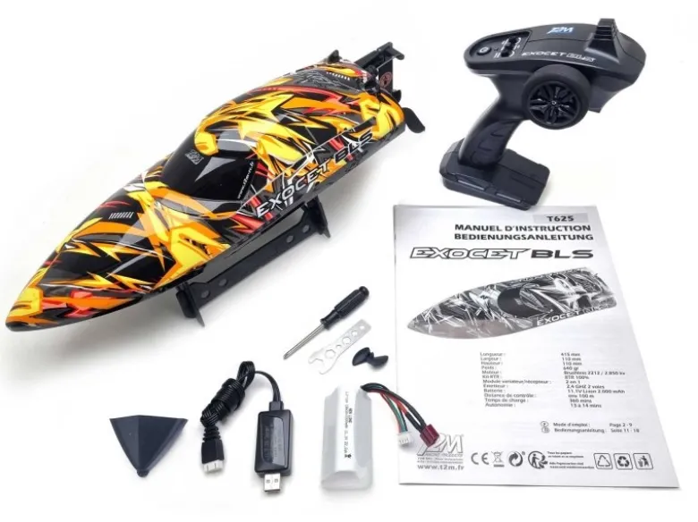 T2M T625Exocet Brushless Rennboot 415mm 2.4GHz RTR ca. 35 km/h