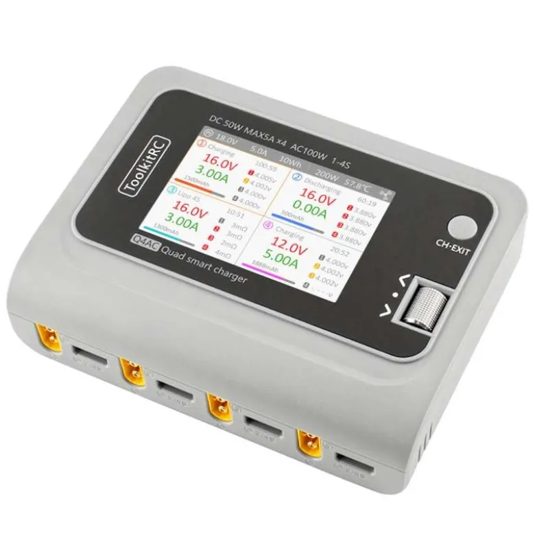 ToolkitRC TK12000Q4AC LiPo 1-4S 5A 4 Kanal Ladegerät AC/DC