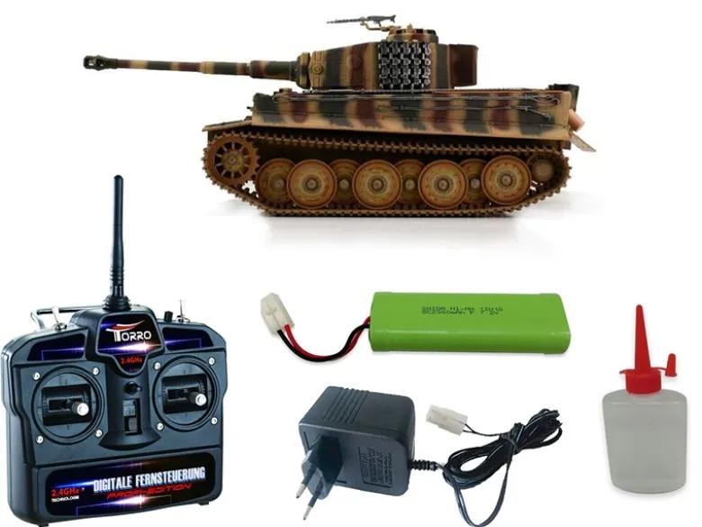 Torro 12105-CATiger I Späte Ausf. tarn IR 1:16 RC Panzer 2.4GHz RTR
