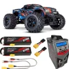 Traxxas 77096-4BLUESET3X-MAXX 8S 4x4 VXL Brushless Monster-Truck 1/7 RTR, blau inkl. 2x 4S Gensace 6750 Lipo + Duoladegerät
