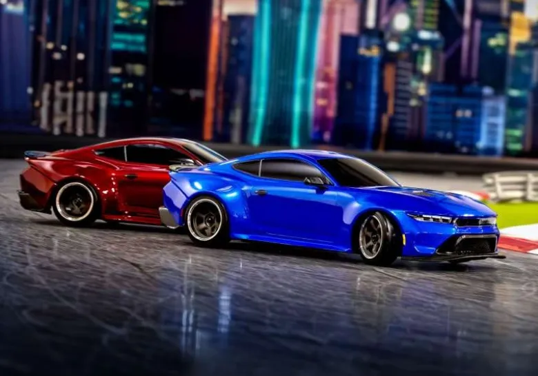 Traxxas 105237-4BLUE4-TEC Ford Mustang Brushed Drift 1:10 RTR, blau