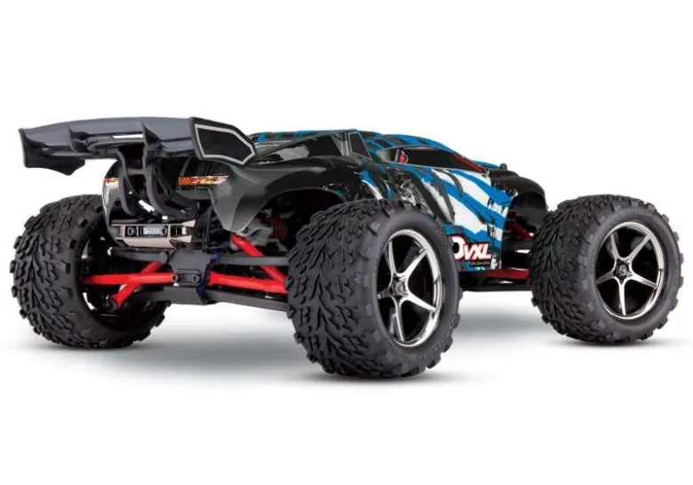 Traxxas 71076-8BLUEXE-Revo 4X4 VXL Elektro Racing Truck Brushless 1/16 RTR, blau inkl. Akku & USB-C Ladegerät