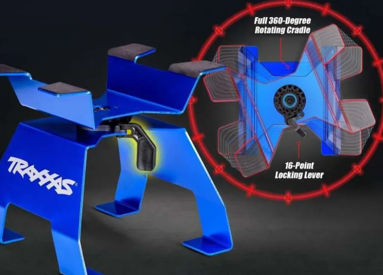 Traxxas 8797-BLUEX-Truck-Stand Aluminium blau X-Maxx XRT 1:5 1:6