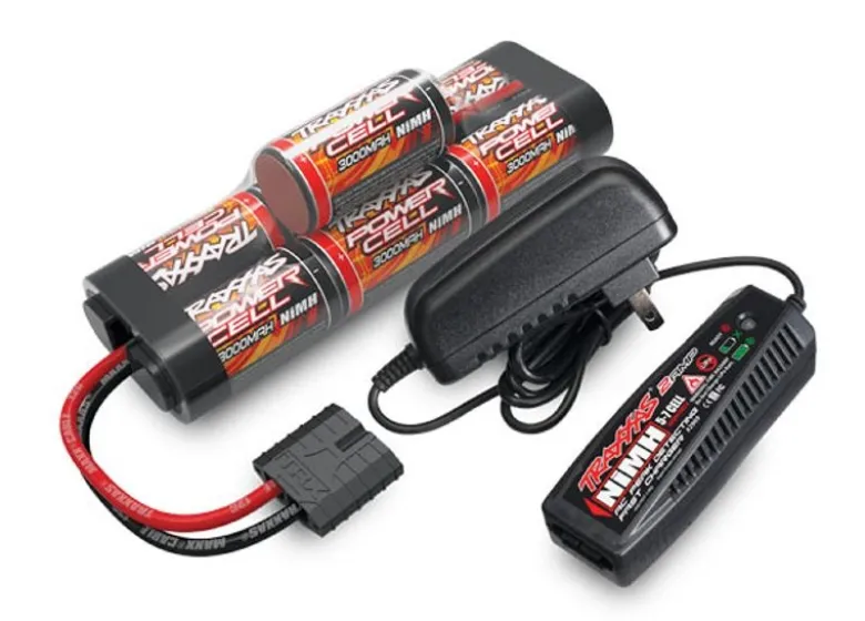 Traxxas 2984G-C230V Schnell-Ladegerät 2A inkl. NiMH Akku 3000mAh 8,4V Akku und Ladegerät Komplett Set