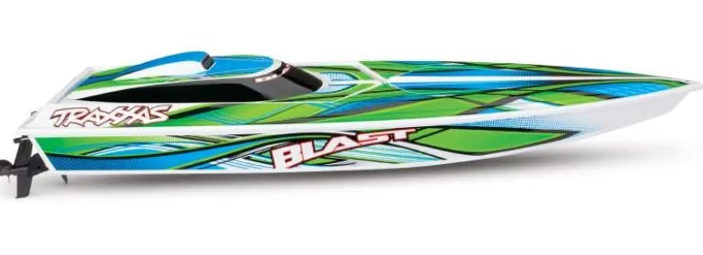 Traxxas 38104-8GRNBLAST weiß/grün 23-Zoll Rennboot Brushed mit Akku & Lader