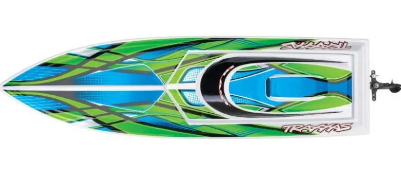 Traxxas 38104-8GRNBLAST weiß/grün 23-Zoll Rennboot Brushed mit Akku & Lader