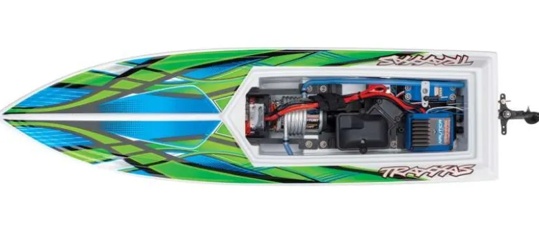 Traxxas 38104-8GRNBLAST weiß/grün 23-Zoll Rennboot Brushed mit Akku & Lader