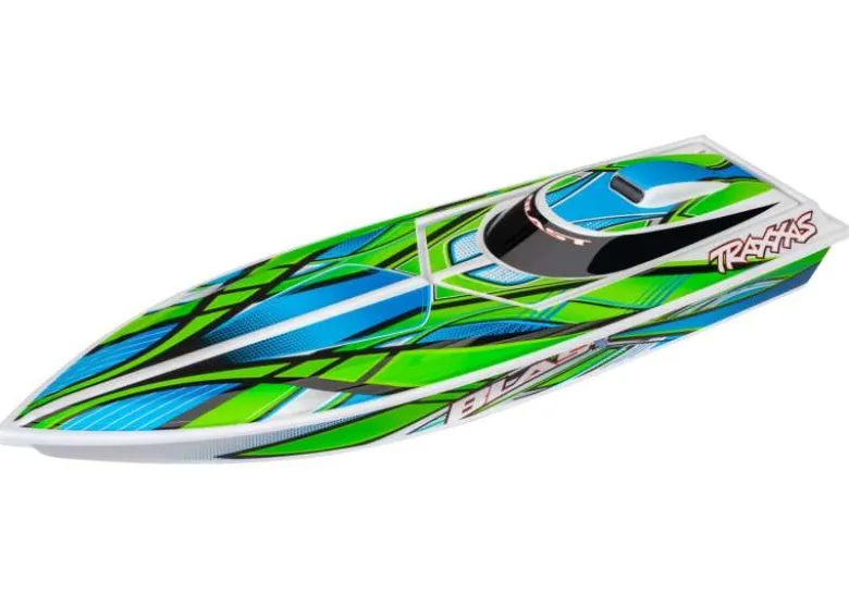 Traxxas 38104-8GRNBLAST weiß/grün 23-Zoll Rennboot Brushed mit Akku & Lader