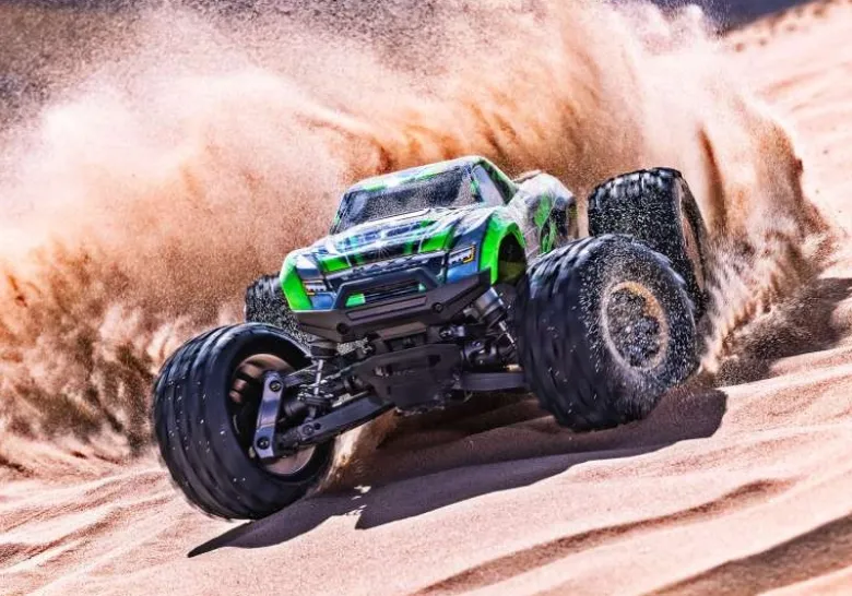 Traxxas 107154-1-GRNSET1MINI-MAXX 4WD BL-2S Brushless, HD-Teile, RTR, grün Set mit zweitem Akku und EZ-Peak Plus Ladegerät