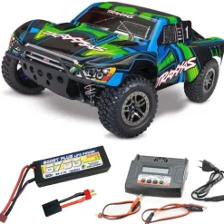 Traxxas 68277-4GRNSET2Slash 4x4 Clipless VXL Ultimate grün 1/10 SC RTR Brushless inkl. Lipo-Akku 6700 , Power 80Watt Ladegerät & Adapter
