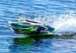 Traxxas 103076-4-GRNSET2SPARTAN SR 36-Zoll Rennboot Brushless RTR, grün Set 2 mit Traxxas Duo Ladegerät + 2x 2S LiPo-Akku 7600mAh