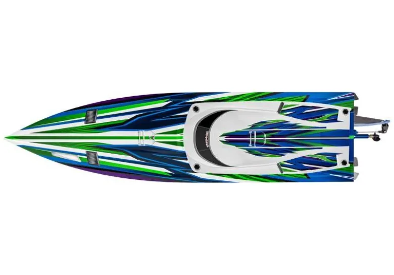 Traxxas 103076-4-GRNSET2SPARTAN SR 36-Zoll Rennboot Brushless RTR, grün Set 2 mit Traxxas Duo Ladegerät + 2x 2S LiPo-Akku 7600mAh